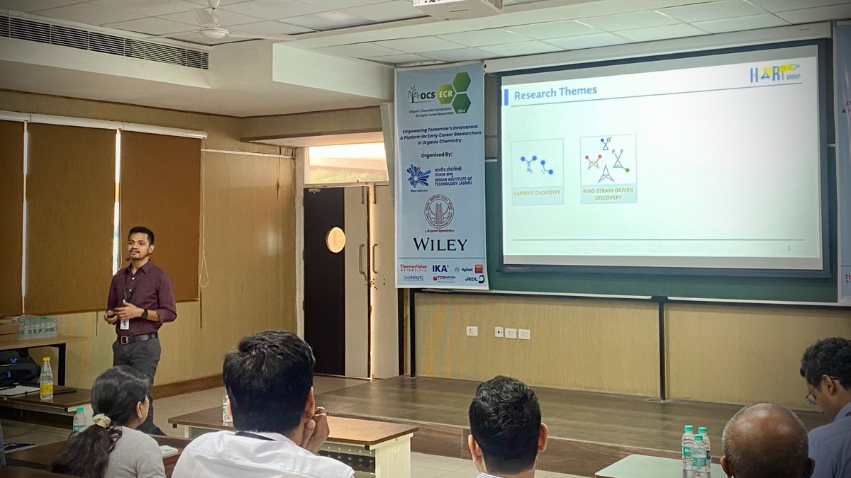 OCS-ECR-2024 (@ocsecr2024) on Twitter photo Dr. Durga Prasad Hari, a motivated speaker for today’s symposium provided a deep insight into ring strain-derived transformations for accessing spirocyclic systems.
<a href="/SM_IITJ/">Sandip Murarka</a> <a href="/AscrgLab/">PC_Lab<a href="/IITJammu/">IIT Jammu</a></a> <a href="/Wiley_Chemistry/">Wiley Chemistry</a> @ChemAsianJ
<a href="/EurJOC/">EurJOC</a> @IITJammu <a href="/iitjodhpur/">Indian Institute of Technology Jodhpur</a> <a href="/HariGroupIISc/">The Hari Group</a>
#OCSECR2024 Dr. Durga Prasad Hari, a motivated speaker for today’s symposium provided a deep insight into ring strain-derived transformations for accessing spirocyclic systems.
<a href="/SM_IITJ/">Sandip Murarka</a> <a href="/AscrgLab/">PC_Lab<a href="/IITJammu/">IIT Jammu</a></a> <a href="/Wiley_Chemistry/">Wiley Chemistry</a> @ChemAsianJ
<a href="/EurJOC/">EurJOC</a> @IITJammu <a href="/iitjodhpur/">Indian Institute of Technology Jodhpur</a> <a href="/HariGroupIISc/">The Hari Group</a>
#OCSECR2024