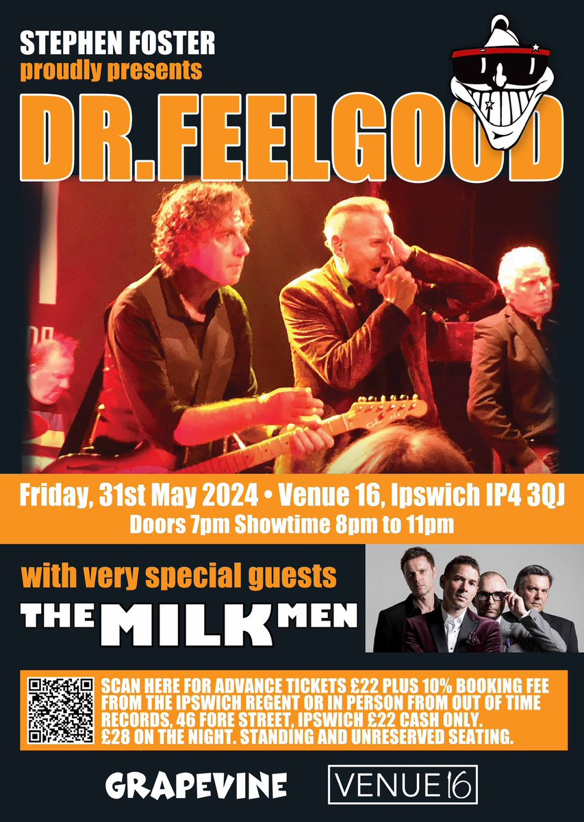 Many thanks to all those who turned out for @NineBelowZero1 last night - a great gig. Next up for me is Dr Feelgood AND @TheMilkMen on the same bill at @venue16ipswich. What a night that promises to be! #gigs #Ipswich #Suffolk @robford72