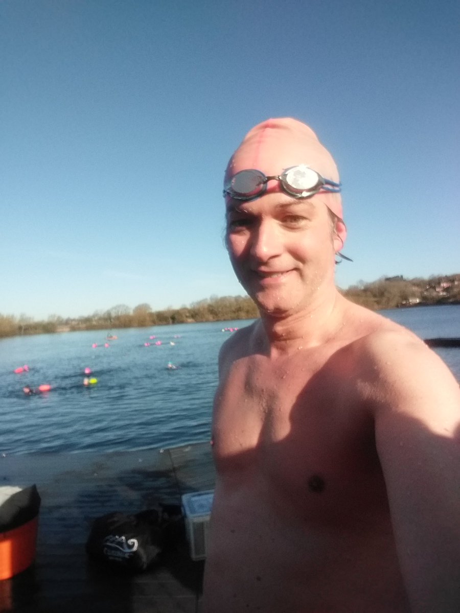 Finished my last #swim of my fifth winter season at Netherton Reservoir this morning - what a beautiful morning for it as well - water temp just into double figures so definitely on the way to the summer. #coldwaterswimming #openwaterswimming