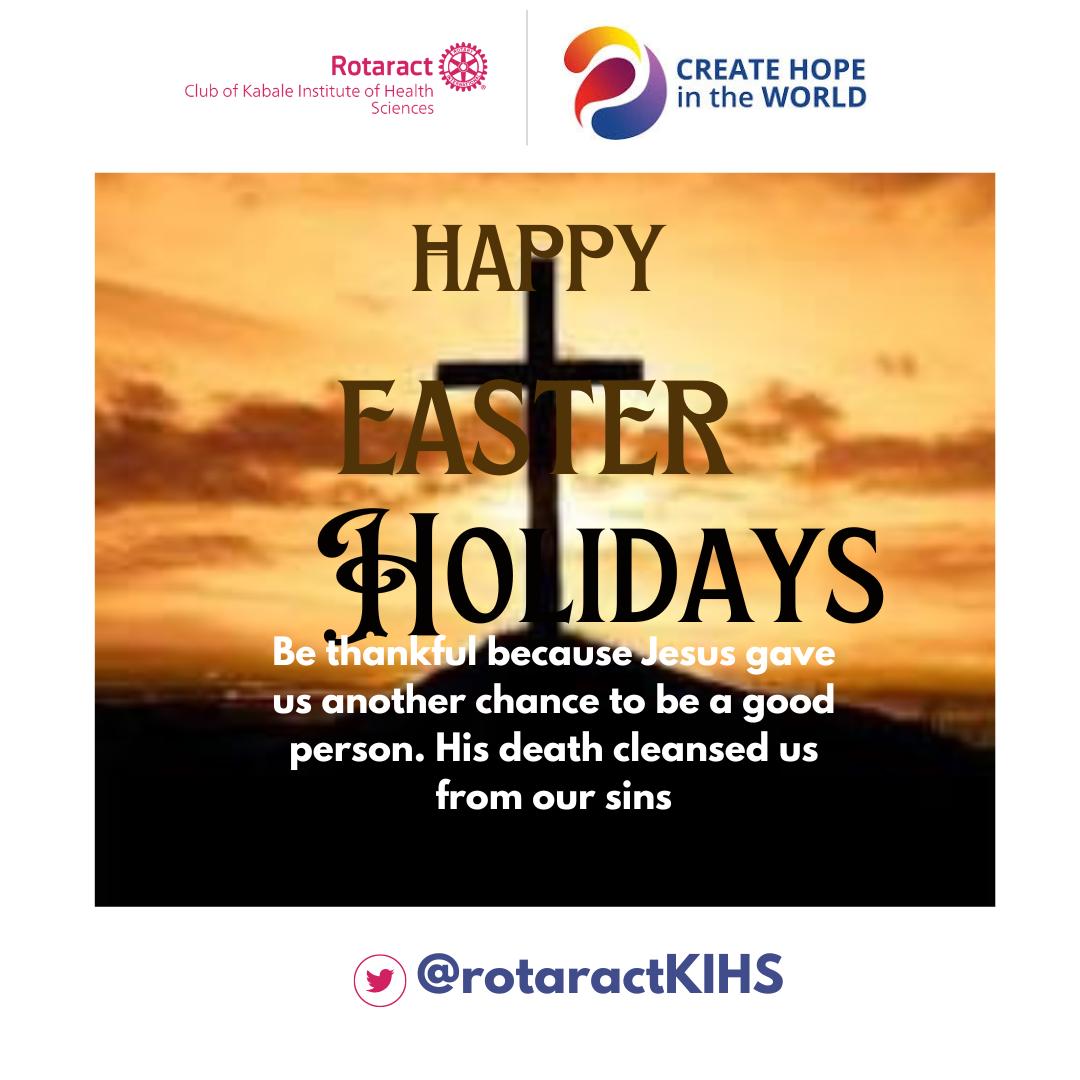 Rotaract club:Kabale institute of health sciences (@rotaractkihs) on Twitter photo Hello JGFsπ€,
Join <a href="/RotaractKIHS/">Rotaract club:Kabale institute of health sciences</a> as we remember and celebrate the death and resurrection of Jesus Christ π
Let it be a holiday for a FRESH START
Stay Safeπ―π―
#creatinghopeintheworld
#Theauthority Hello JGFsπ€,
Join <a href="/RotaractKIHS/">Rotaract club:Kabale institute of health sciences</a> as we remember and celebrate the death and resurrection of Jesus Christ π
Let it be a holiday for a FRESH START
Stay Safeπ―π―
#creatinghopeintheworld
#Theauthority