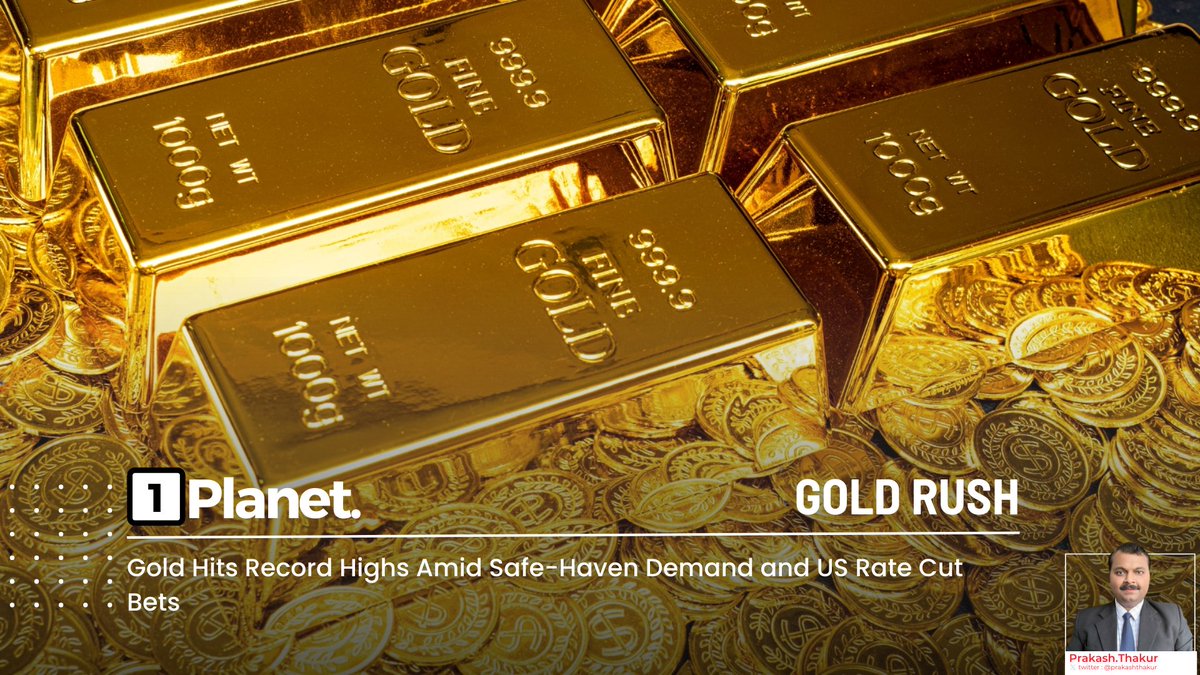 Gold Hits Record Highs Amid Safe-Haven Demand and US Rate Cut Bets #GoldMarket #SafeHaven #USRateCut linkedin.com/pulse/gold-hit…