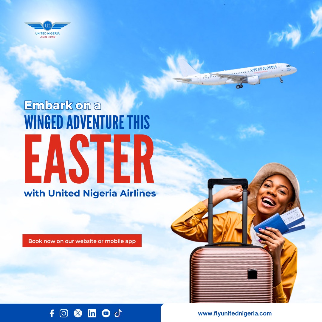 Soar high with United Nigeria Airlines this season!✈️ Whether you're traveling for business or pleasure, we are committed to uniting you with your destinations. Save your seats now on our website or mobile app!💨 📷: Freepik #UnitedNigeriaAirlines #FlyUnitedNigeriaAirlines…