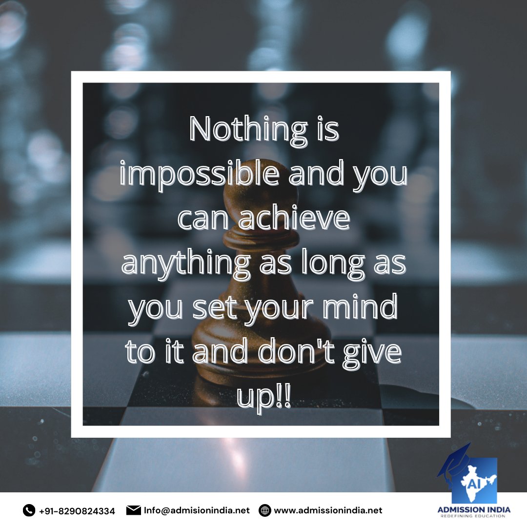 Unleash your potential: With determination as your compass, and perseverance as your fuel, no goal is too lofty, no dream too grand💪🏹 🌟
.
.
#motivationalquote #limitlesspotential #dreambig #nevergiveup #believe # #dreamcollege  #collegelife #collegeadmissions #admissionindia