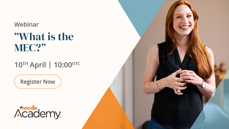 Free webinar: 'What is the MEC?'. Wednesday 10th April, at 10:00 UTC Interested in learning more about the Moodle Educator Certificate (MEC)? 📃 Register here: moodle.me/whatisthemecwe… #Moodle #Educator #MoodleAcademy @moodleacademy