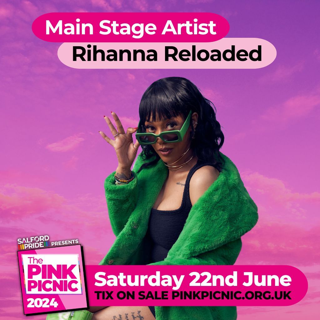 🔥ARTIST ANNOUNCEMENT🔥 Having performed across the world, Salford Pride is hugely excited to welcome Rihanna Reloaded to the main stage at this year's Pink Picnic. Rihanna Reloaded will be singing all your favourite Rihanna hits. Tickets >>> buff.ly/2ThGO6A