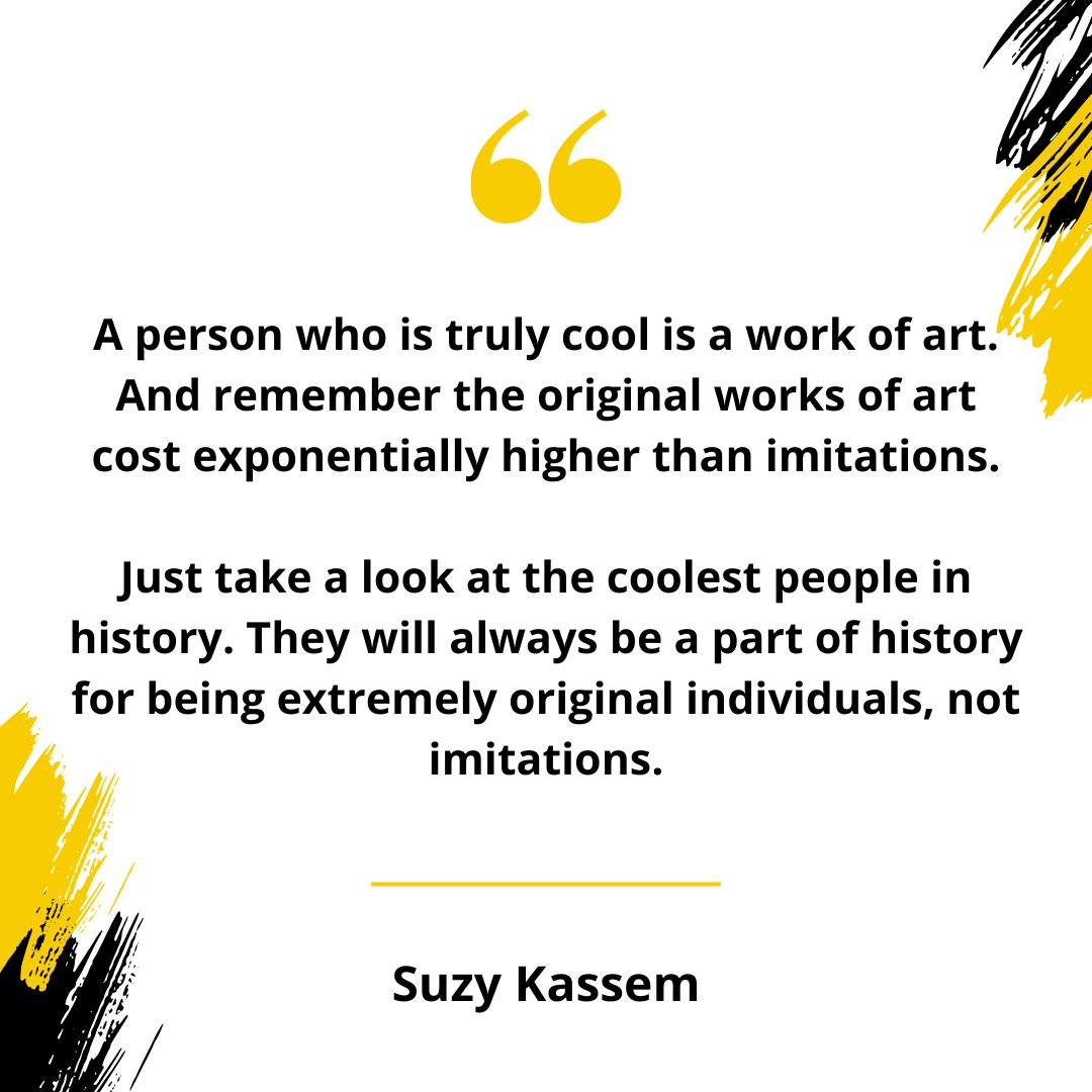 'A person who is truly cool is a work of art.' #SuzyKassem #FaceEquality