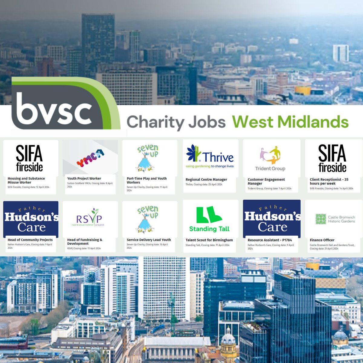 Are you looking for a #charityjob in the #WestMidlands? Check out our @BVSCWMJobs website where you'll find a whole range of current vacancies. #jobsearch #jobs bvsc.org/bvsc-charity-j…