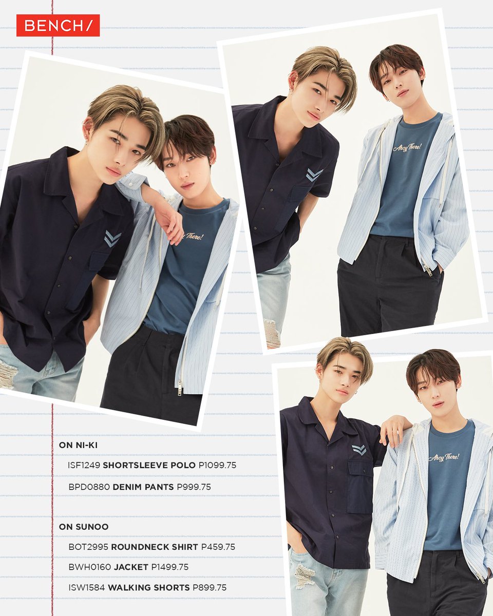 benchtm's tweet photo. Get ready to rock those chill hangouts and step out in style with the versatile looks served up by #NI_KI and #SUNOO from @ENHYPEN! Embrace your individuality and flaunt your style with pride!

#BENCHandENHYPEN #GlobalBENCHSetter #ENHYPEN https://t.co/PTlr6APHPn