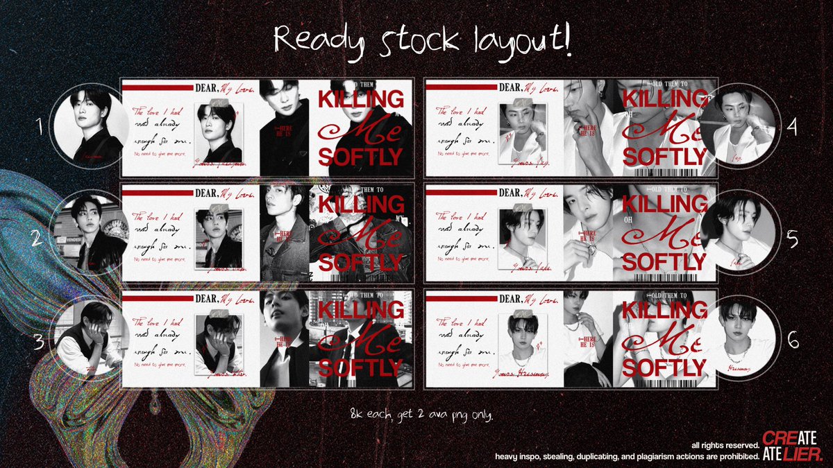 A help repost would be very appreciated. 🤍

Halo all! Aku ada layout ready stock boygroup anak ganteng. IDR 8K each dapat 2 ava png dan free retext (recolor +1K)! Sudah bisa dibawa pulang sekarang yaa. <3 Kindly hit my DM if you’re interested! Thank you! 

#zonauang #zonajajan