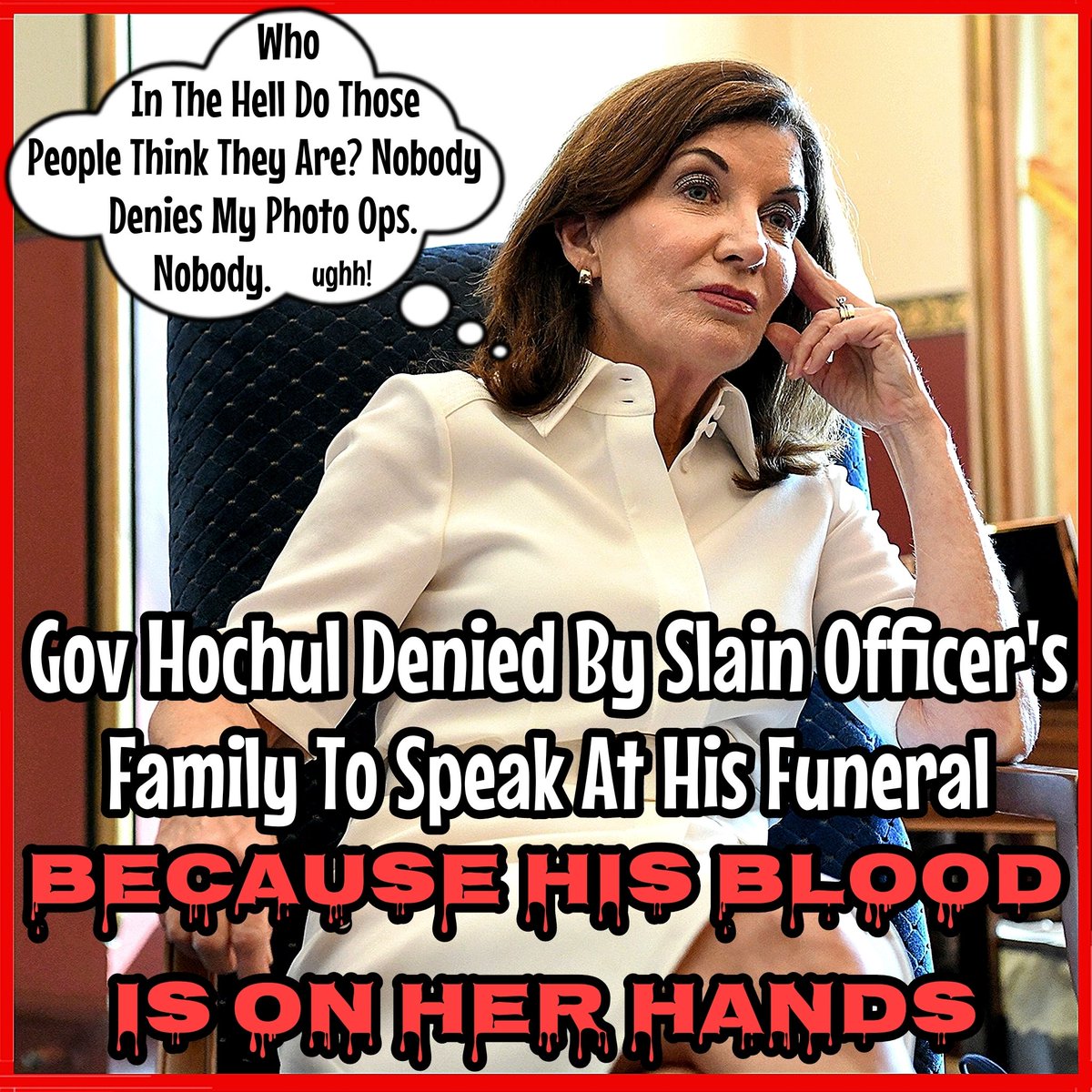 Gov Kathy Hochul (@GovKathyHochul) is told to go pound salt by the family of NYPD officer Jonathan Diller. She tried to speak at his funeral and use the time to develop a photo op.
#Hochul #HochulAskedToLeave 
#JonathanDiller #OfficerDiller