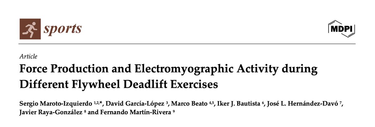 🏋️‍♂️🔬 Excited to share our latest paper on #FlywheelTraining, focusing on one of my favourite exercises — the #deadlift— and its variations. Now published! Check it out here: mdpi.com/2075-4663/12/4…