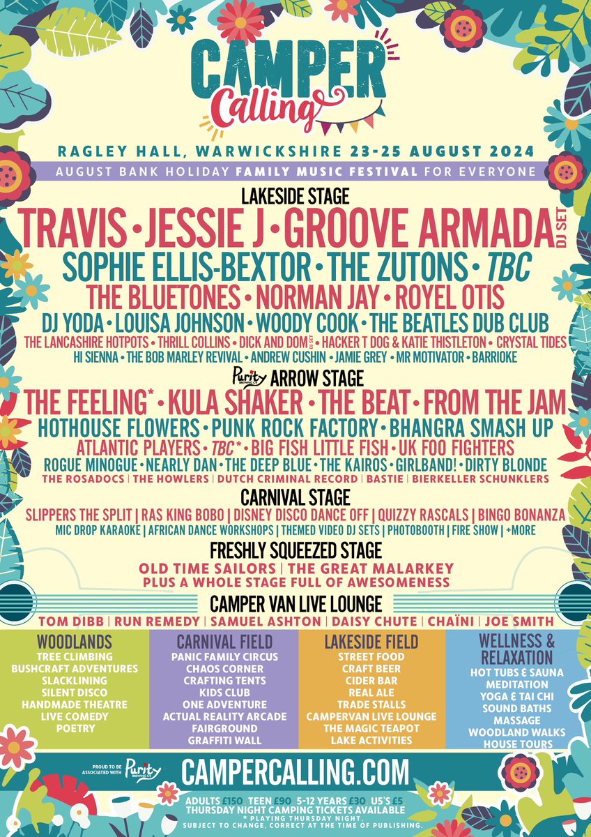 This August Bank Holiday weekend we’ll be playing @CamperCalling Festival in Warwickshire. Tickets on sale now: campercalling.com/tickets