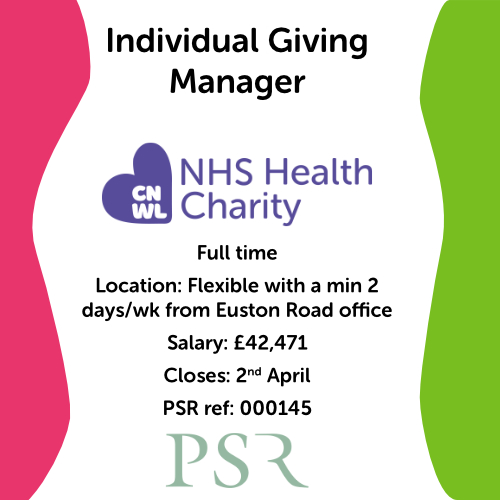 📣Last days to apply for this brand new Individual Giving Manager role @CNWLNHS ⭐Get in touch for the job pack⭐ ‼️Hurry hurry! loom.ly/A2DXTYs #NHSjobs #fundraisingjobs #individualgiving #newjob