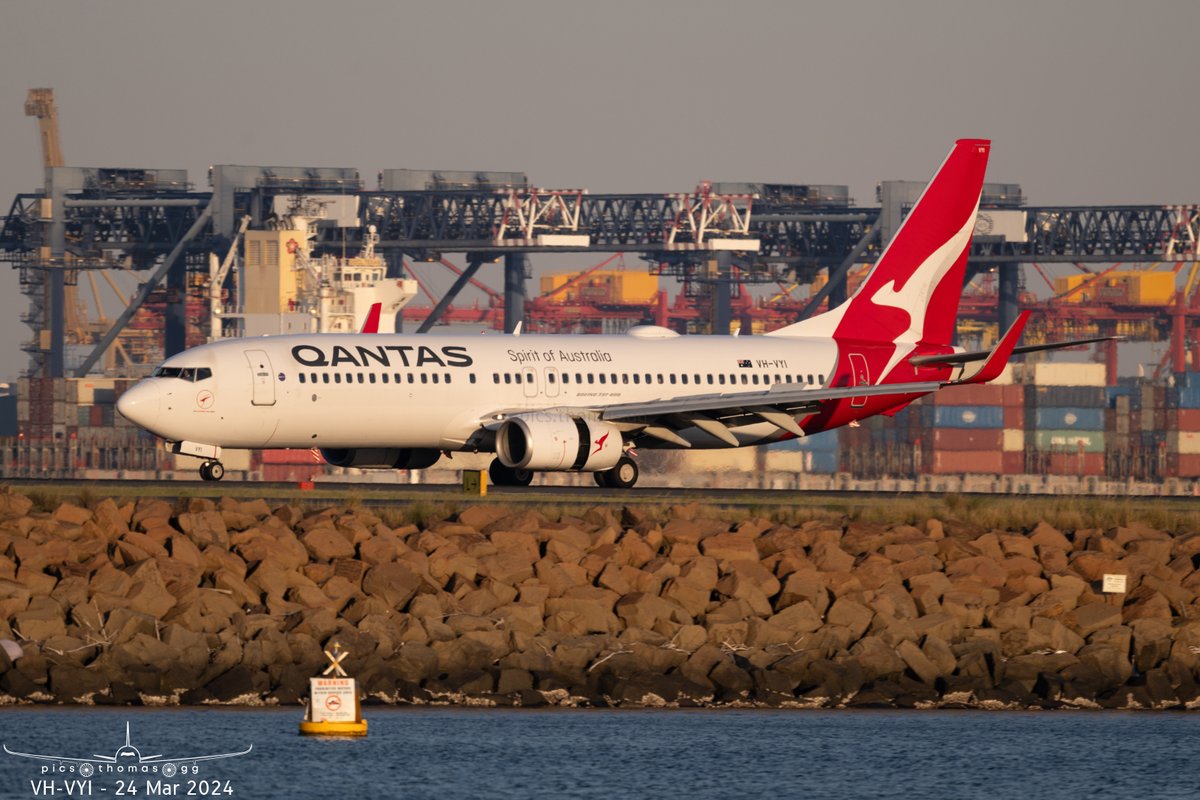 Qantas #B737 VH-VYI arriving into Sydney from Melbourne on the QF470 24/3/2024