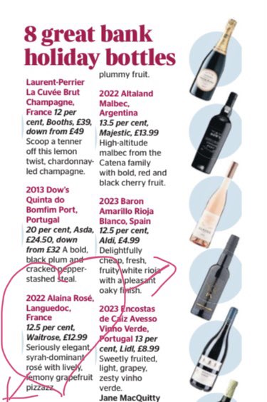 Many thanks to Jane MacQuitty @thetimes for recommending our Alaina rosé! Extra celebrations as our daughter Alaina celebrates turning 9 today 💕 #birthday #rosé #EasterWeekend2024