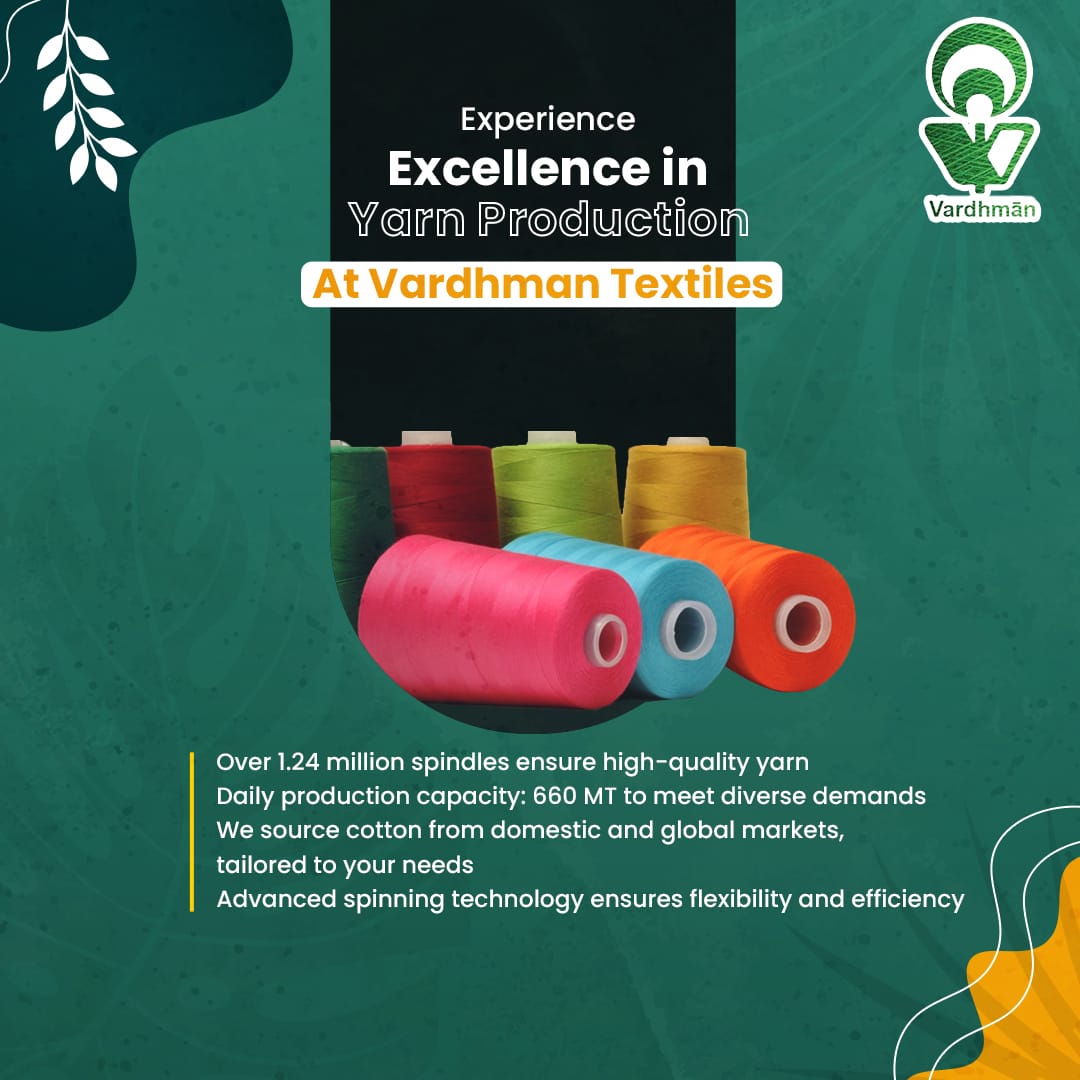 vardhmantextil1's tweet photo. Vardhman Textiles offers excellent yarn production with over 1.24 million spindles and a daily production capacity of 660 MT. We source cotton from both domestic and global markets, and our advanced spinning technology ensures flexibility and efficiency.

#VardhmanTextiles https://t.co/shpWAWnLQ6