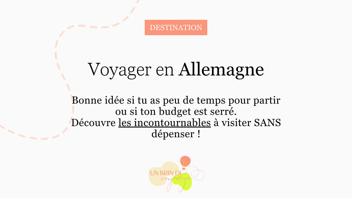 unbrindevoyage's tweet photo. Un voyage en #Allemagne est une bonne idée si tu as peu de temps ou si ton budget est serré. 👌
Découvre les bons plans pour organiser ton séjour dans mon nouvel article ! ✍
⭢ https://t.co/T1M1ugdSig
#allemagnetourisme #travelplanner #blogvoyage #blogueusebelge https://t.co/0sXD8BhEK2