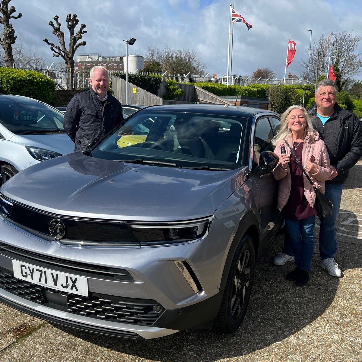 ebMotoring's tweet photo. Huge Congratulations to Natasha Blackwell upon collecting her stunning Citroen C3 Aircross and to Mr &amp; Mrs Collier with their newly purchased Mokka. All pictured here with our Sales Executive Dean Matthews.

Happy Motoring to you all!
#emcgroup #vauxhall #mokka #citroen #allmakes https://t.co/lAIxQp4vyH