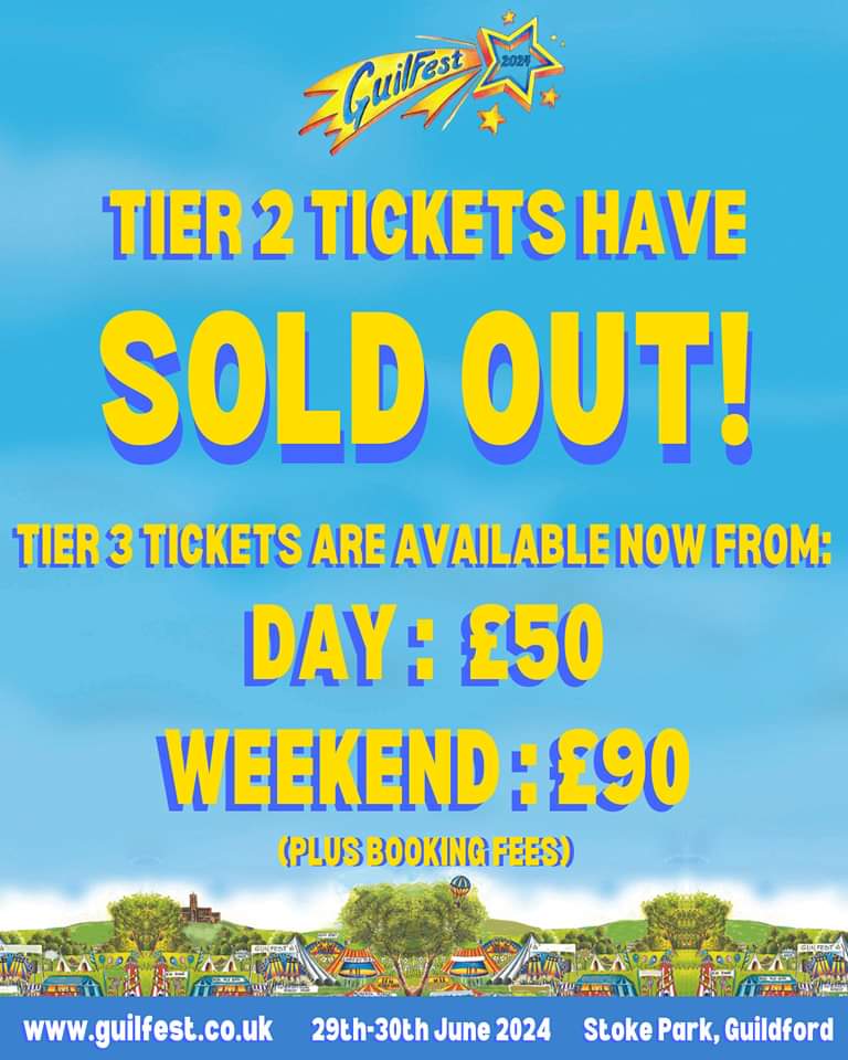 ⭐ Tier 2 tickets for GuiFest 24' have now sold out, meaning we are moving into tier 3! ⭐ We are forever grateful for the support you have shown us so far and can't wait to dance that June weekend away with you all! If you haven't already got your tickets get down to our…