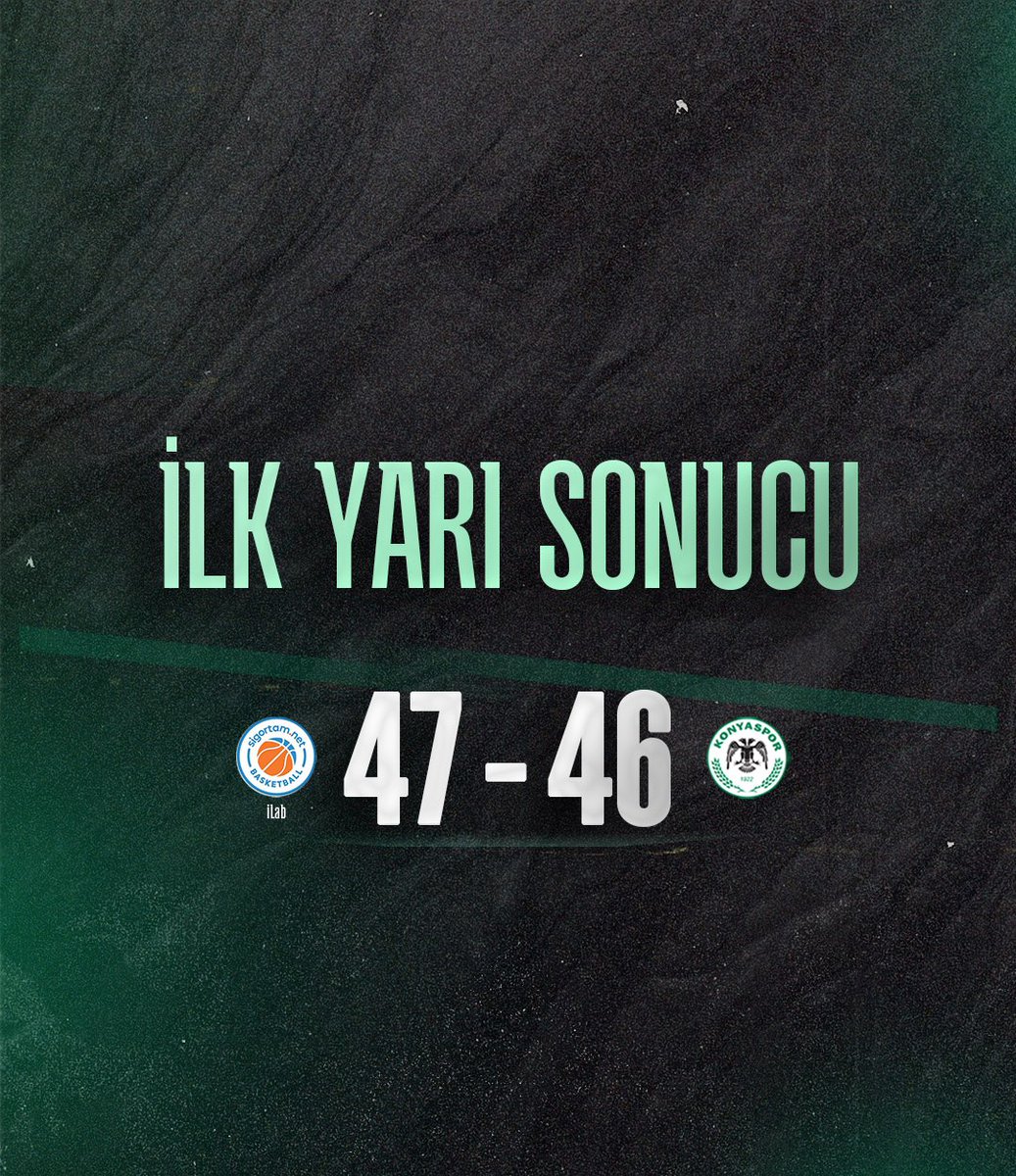 Türkiye Sigorta #TBL l 31. Hafta 🟢⚪️ İlk Yarı Sonucu: Sigortam Net 47-46 Konyaspor