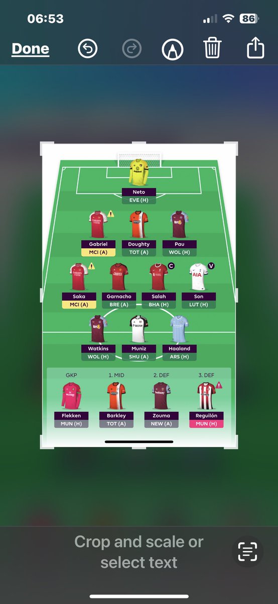 #GW30 🔒

🧢 Mo
🍟 None
🏦 £0.5 M
🌎 778K
🔄 1 FT 
⚒️ Kudus  ➡️ 🔴 Mo
🔄 -4 Hit
 🐝 Toney ➡️ ⚪️ Muniz 

♻️ May the green arrows be ever in your favor ♻️

😎🤙🏼

#FPLCommunity #FPL #FPLUSA
