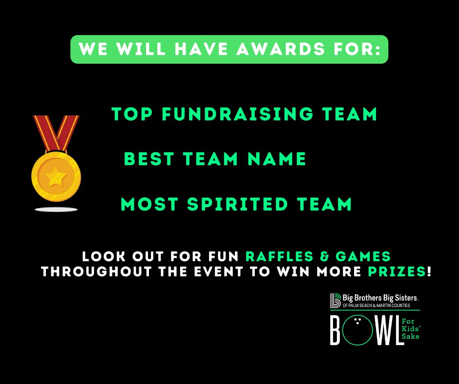 🏆🎳 Want to WIN the Best Team Name Award at Bowl for Kids' Sake? Registration is FREE and gives you access to your OWN custom team fundraising page! Compete for bragging rights and support a great cause. Sign up & show off your creativity! Register: secure.qgiv.com/event/bbbsbfks…