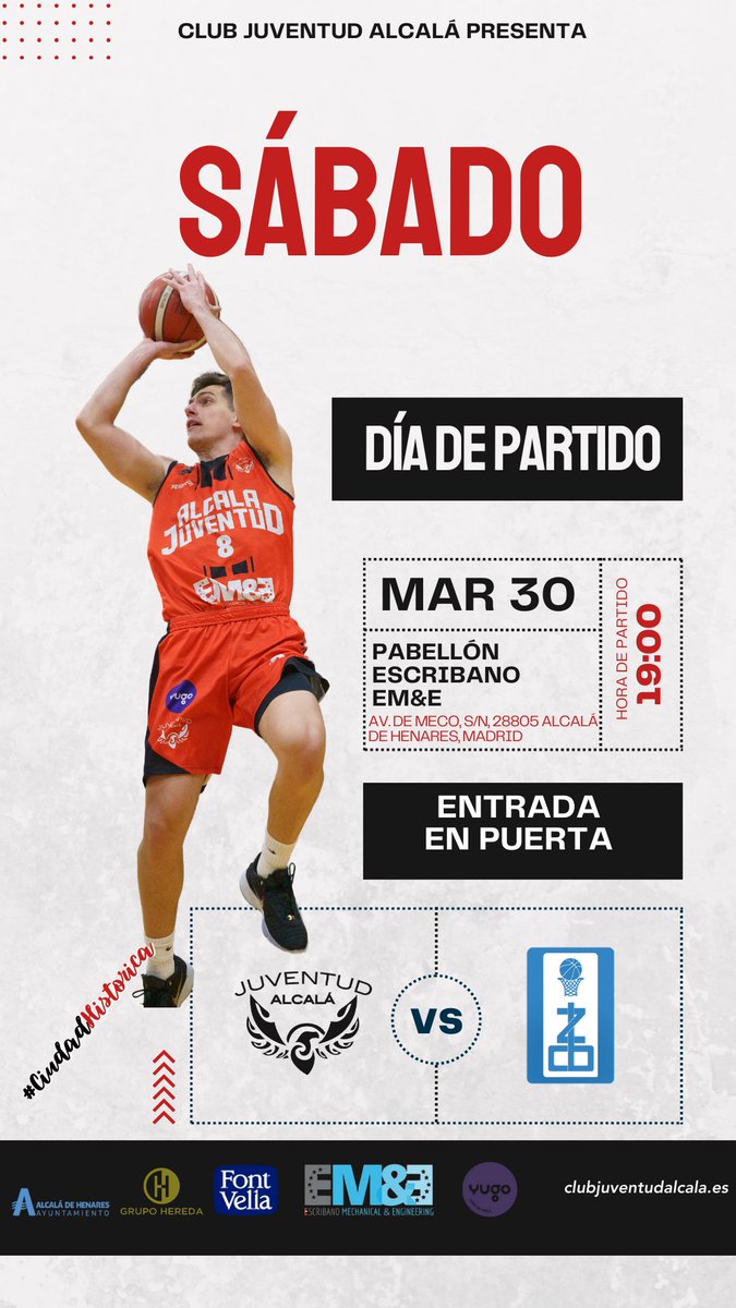Recta final de temporada LEB Plata.

El cuchillo entre los dientes 🔪😬

🆚 <a href="/ClubBZAMORA/">CB Zamora</a> 

🗓 30/03
🕖 19:00
🏟 Pabellón @escribanoEMyE 
🎟 Acceso en puerta
📺 Canal FEB

#CiudadHistorica