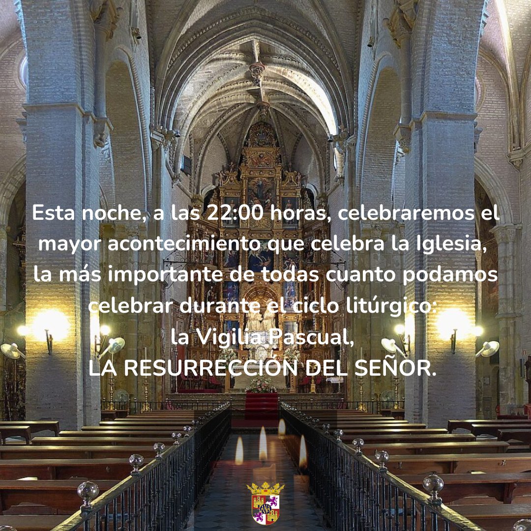 Esta noche, a las 22:00 hs, celebraremos el mayor acontecimiento que celebra la Iglesia, la más importante de todas cuanto podamos celebrar durante el ciclo litúrgico: la Vigilia Pascual, LA RESURRECCIÓN DEL SEÑOR. #SoydeSeñáSantaAna #sevillahoy #SabadoSanto #ResurreccionDelSeñor