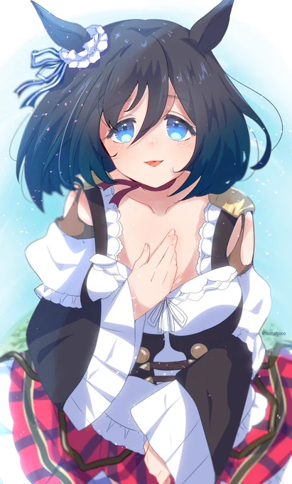 前にラフで描いてたエイシンフラッシュちゃん完成させました#ウマ娘#エイシンフラッシュ 