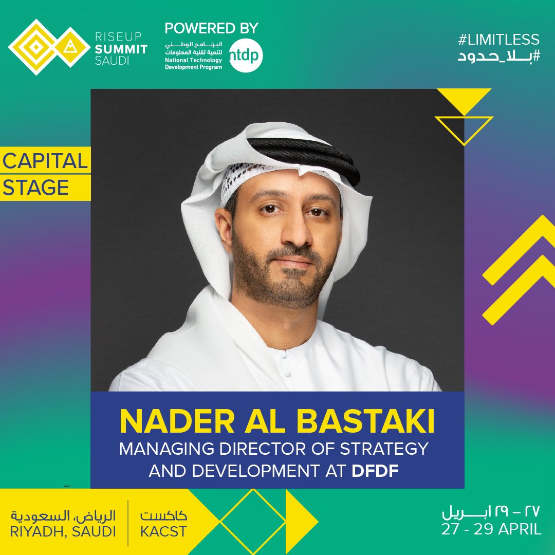 Are you looking to scale your business? Then the RiseUp Saudi Capital Stage talks are for YOU!

Pre-register now! riseupllc.typeform.com/to/fGEMoq92

📅 26-28 April
📍King Abdulaziz City for Science &amp; Technology (KACST)