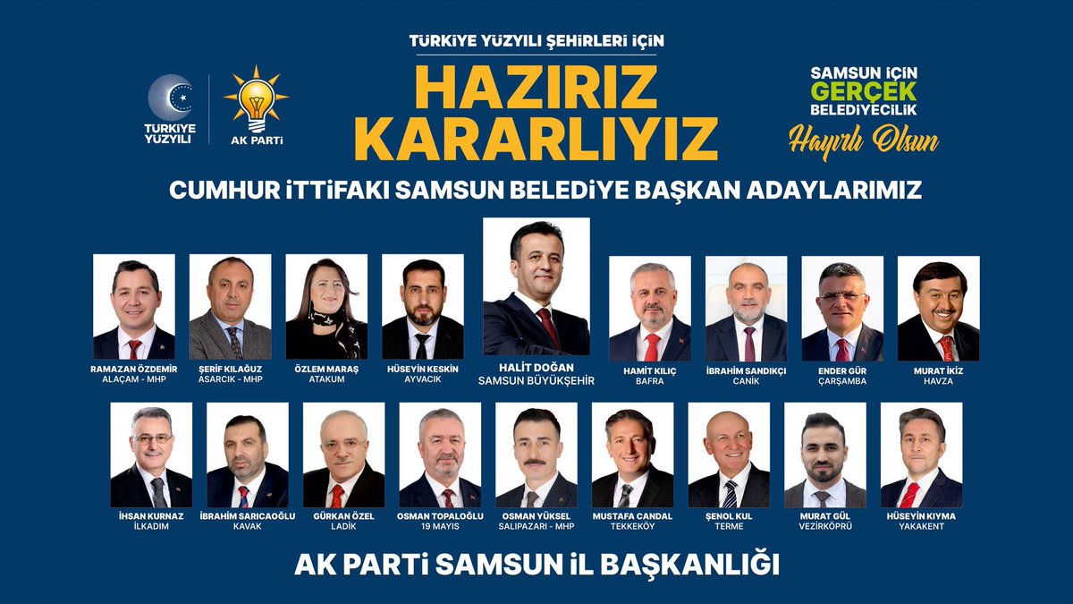Samsun’umuzun gücüne güç katacak; şehri için canla başla çalışacak adaylarımız seçime hazır. Türkiye Yüzyılı şehirleri için Cumhur İttifakı olarak #HazırızKararlıyız ! @Akparti #Cumhurİttifakı #Samsun