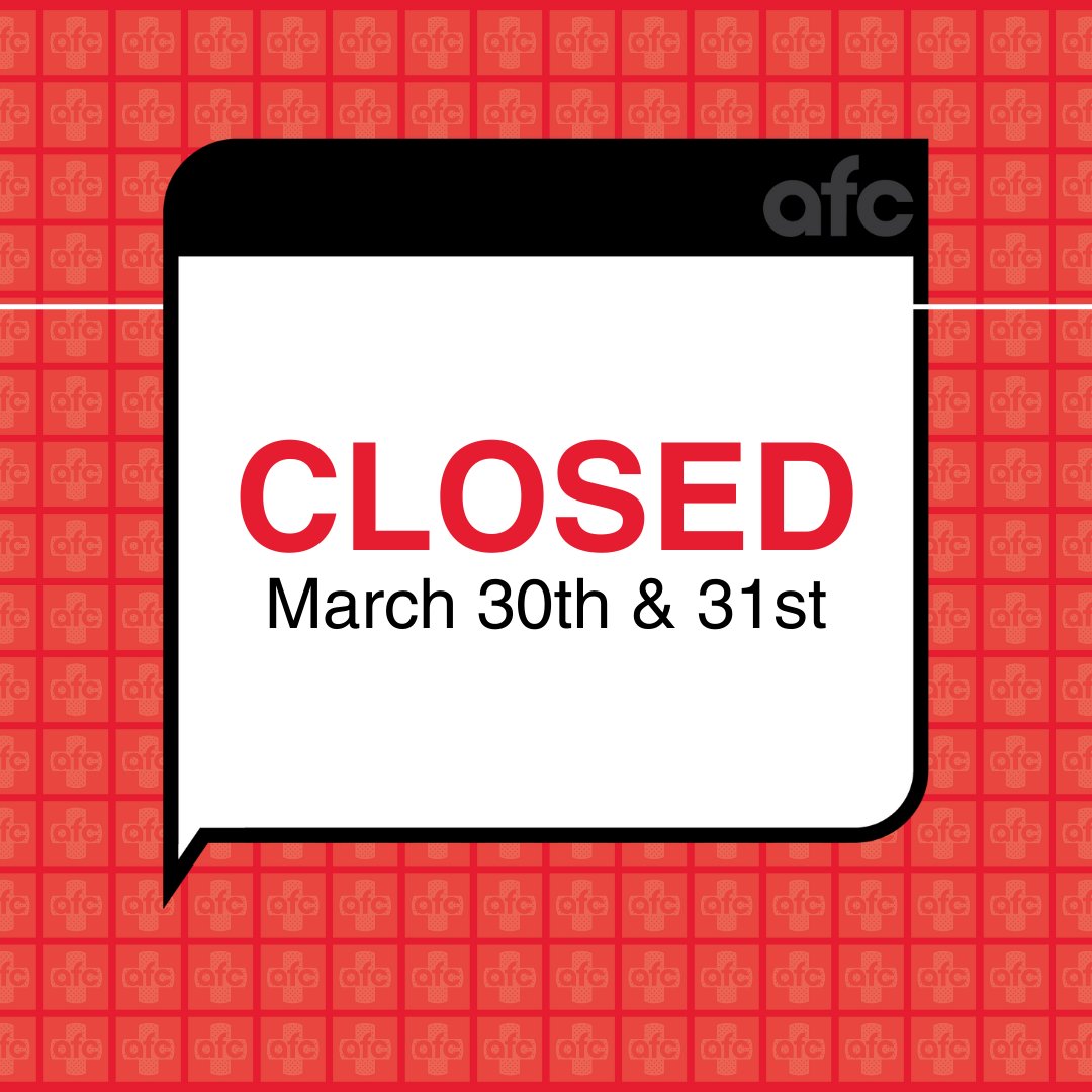 📣 Attention! Our office will be CLOSED today and tomorrow. We thank you for your patience and understanding. #AFCUrgentCare #SuffolkVA #AFCSuffolk #AFCCares