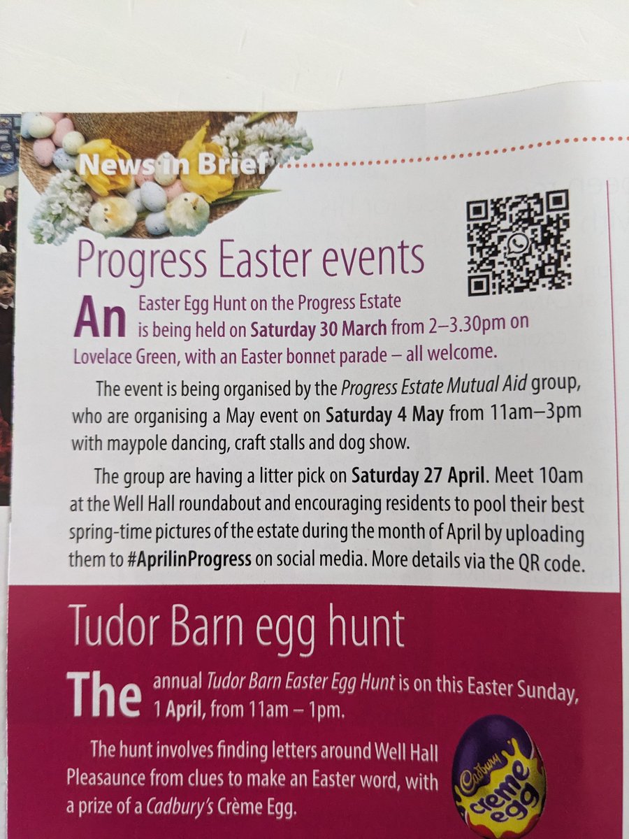 Very pleased to see the Progress Estate Mutual Aid Spring events listed in the latest issue of @SEninemag.