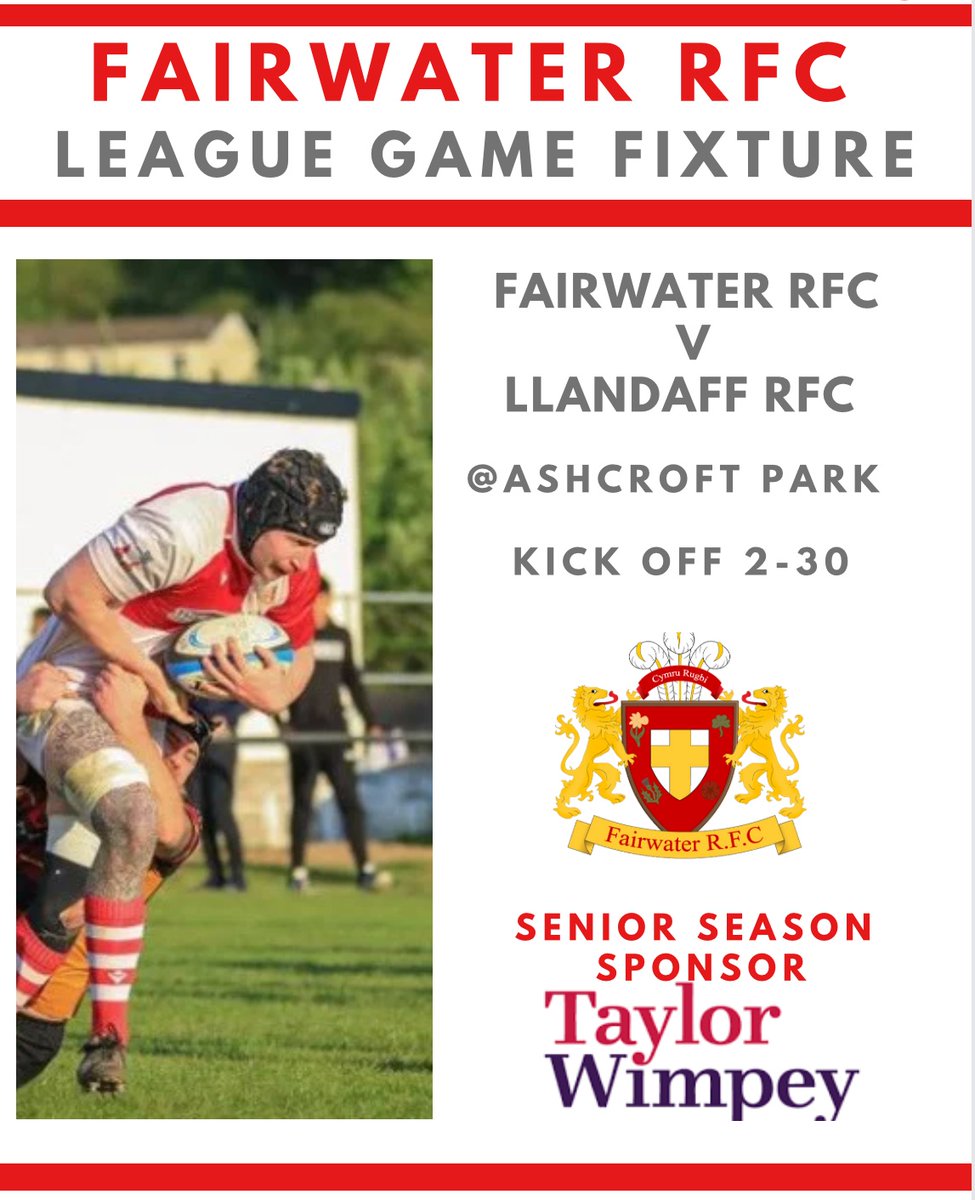 Today’s fixture sees our seniors host llandaff Rfc 2:30 KO @AllWalesSport