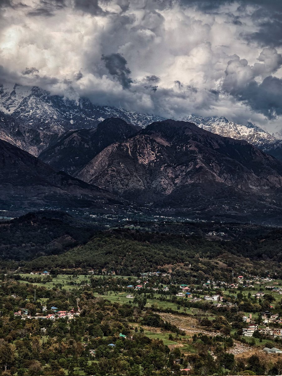 Landing into a dramatic, overcast Dharamsala.