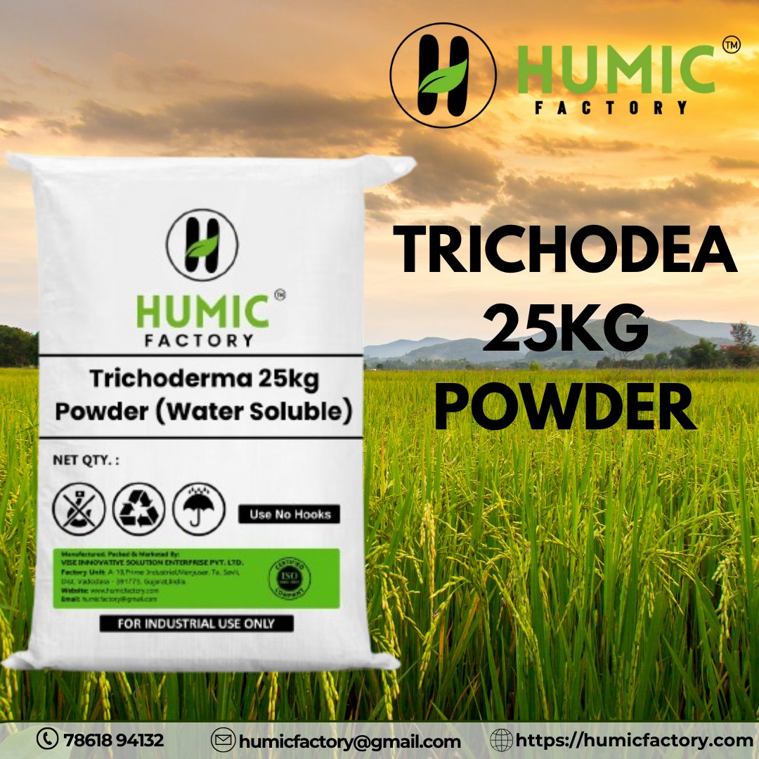 Trichoderma Viride – Biocontrol Agent Water soluble Powder – Natural Plant Defence Against Fungal Pathogen – 25 kg Bag Packing Available
.
To place the order online, please visit us at:
humicfactory.com/.../trichoderm…
Mobile Number: +91 7861894132
.
#agriculture #farming #agribusiness