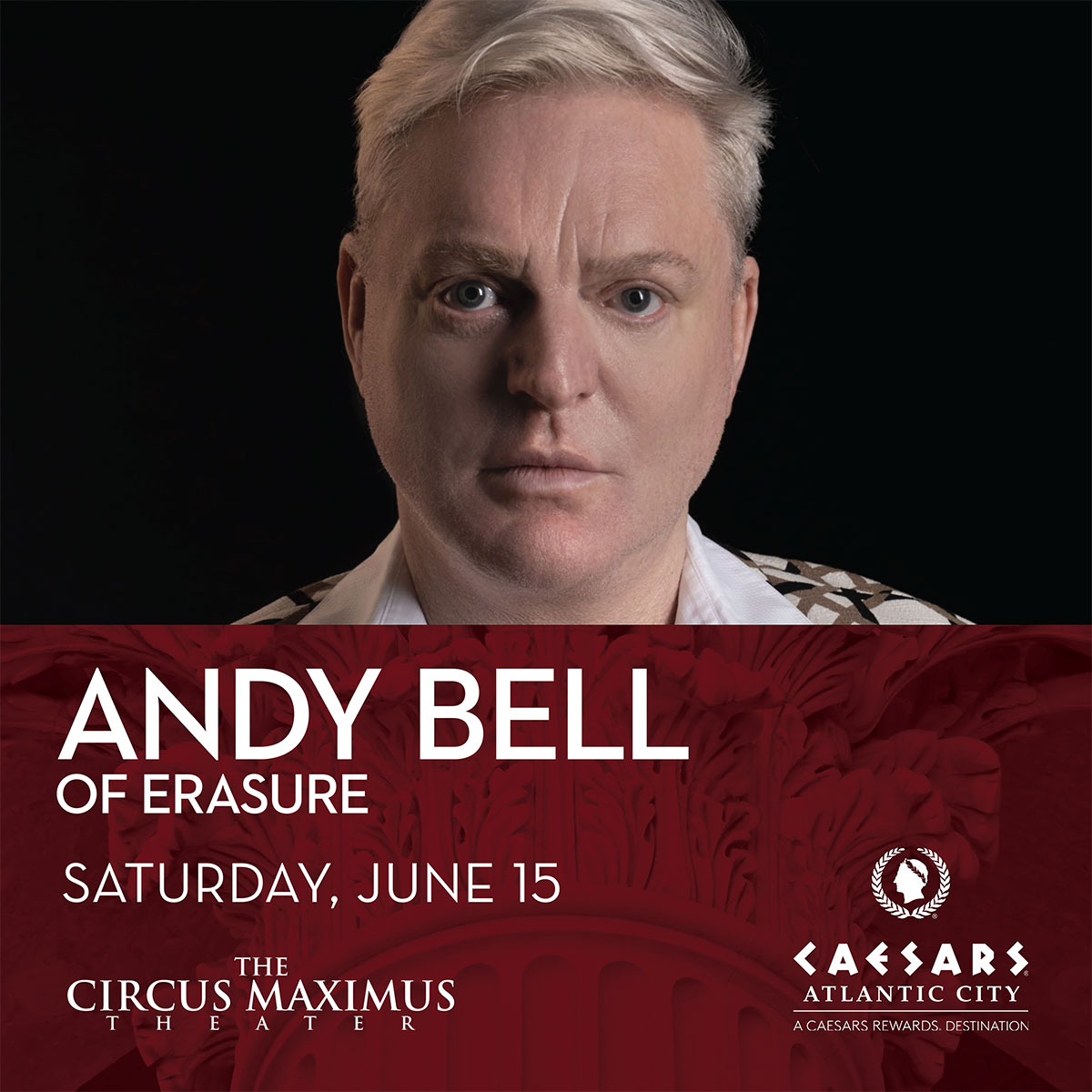 We are excited to announce that Andy Bell will be playing a US show at the Circus Maximus Theater at Caesars Atlantic City on 15th June. Tickets go on general sale on Friday but you can access the pre-sale TODAY using code EISACCESS.❤️ TICKETS & INFO: ticketmaster.com/event/02006073…