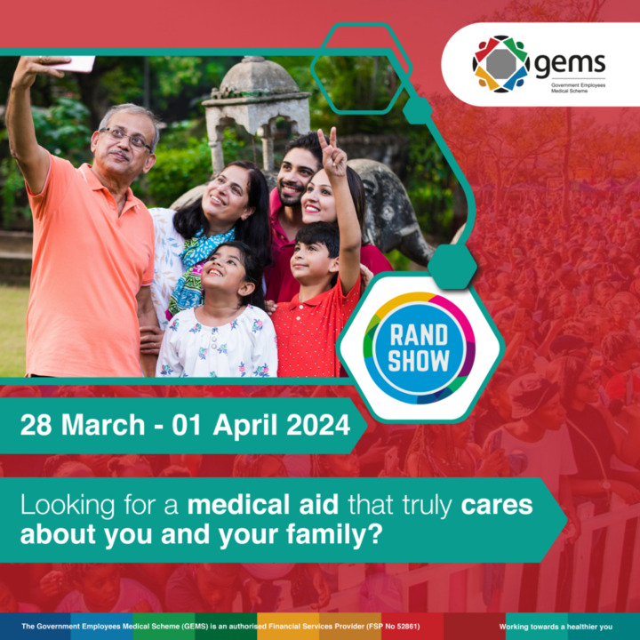 Looking for a medical aid that truly cares about you and your family?

Visit us at the Rand Show, Hall 5, and find out why public service employees trust us with their healthcare needs.

#RandShow2024 
#DiscoverTheBrillianceOfGEMS
 #MonateForEveryone