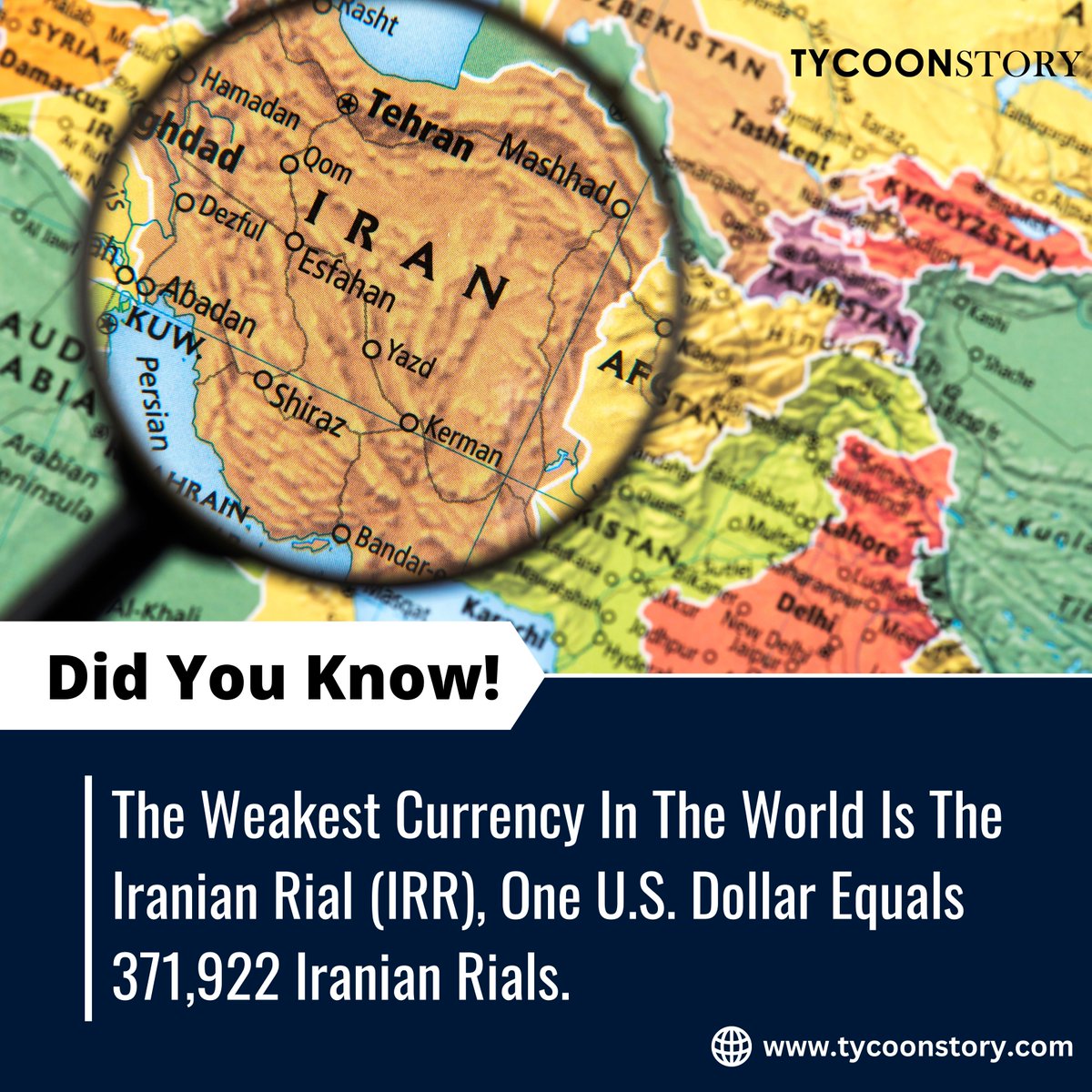 #DidYouKnow  

#IranianRial #currencycrisis #economiccollapse #hyperinflation #ExchangeRate #financialcrisis #EconomicStruggles #devaluation #globaleconomy #iranianeconomy #Financialturmoil #dollartorial