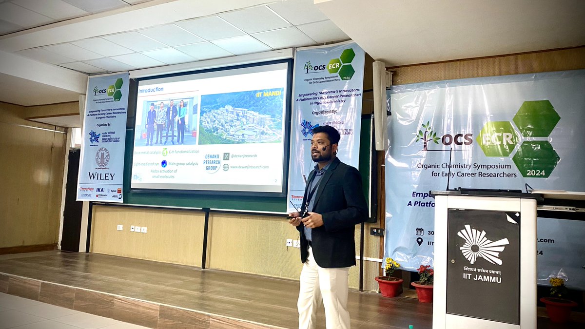OCS-ECR-2024 (@ocsecr2024) on Twitter photo Dr. Abhishek Dewanji has shown an exciting approach for the site-selective arene functionalization and various associated challenges in his flash talk.
<a href="/SM_IITJ/">Sandip Murarka</a> <a href="/AscrgLab/">PC_Lab<a href="/IITJammu/">IIT Jammu</a></a> <a href="/Wiley_Chemistry/">Wiley Chemistry</a> @ChemAsianJ
<a href="/EurJOC/">EurJOC</a> @IITJammu <a href="/iitjodhpur/">Indian Institute of Technology Jodhpur</a> <a href="/AbhishekDewanji/">Abhishek Dewanji</a> #OCSECR2024 Dr. Abhishek Dewanji has shown an exciting approach for the site-selective arene functionalization and various associated challenges in his flash talk.
<a href="/SM_IITJ/">Sandip Murarka</a> <a href="/AscrgLab/">PC_Lab<a href="/IITJammu/">IIT Jammu</a></a> <a href="/Wiley_Chemistry/">Wiley Chemistry</a> @ChemAsianJ
<a href="/EurJOC/">EurJOC</a> @IITJammu <a href="/iitjodhpur/">Indian Institute of Technology Jodhpur</a> <a href="/AbhishekDewanji/">Abhishek Dewanji</a> #OCSECR2024