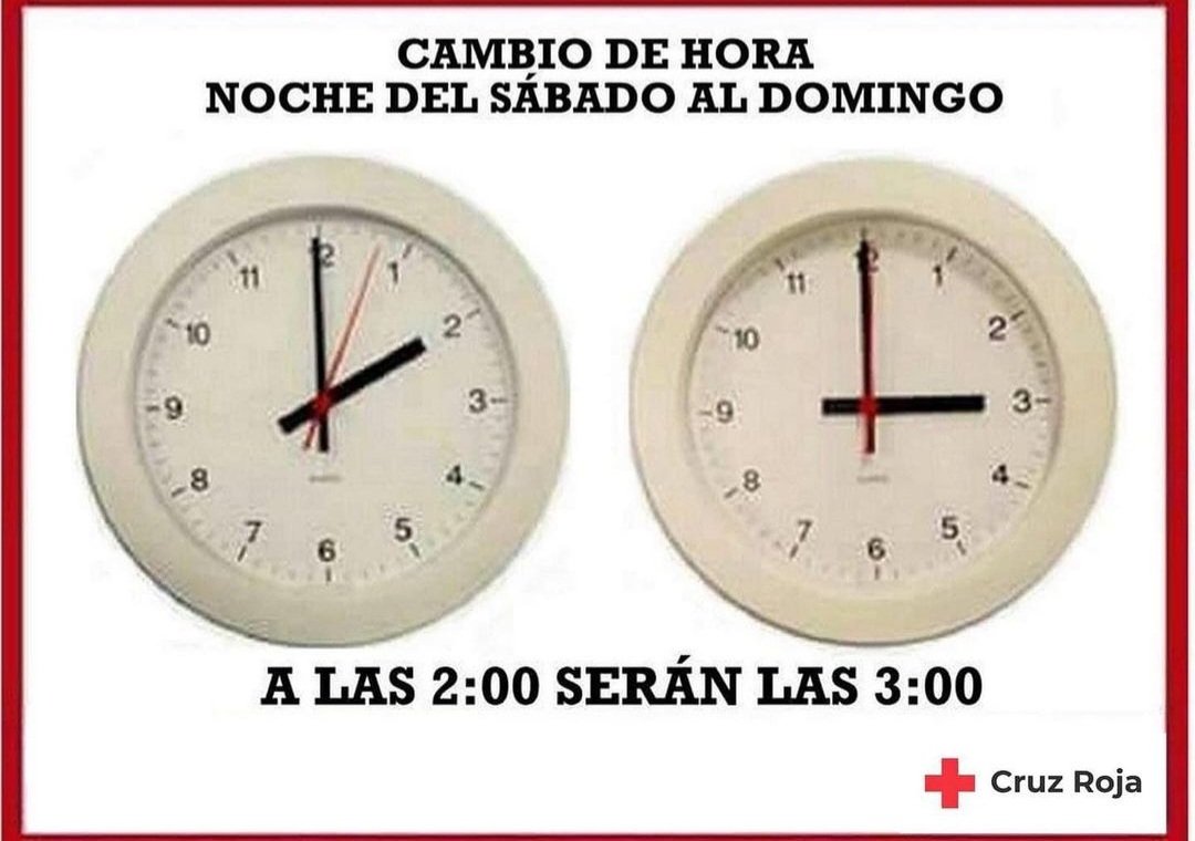 Esta noche se cambia la hora. A las 2:00 serán las 3:00