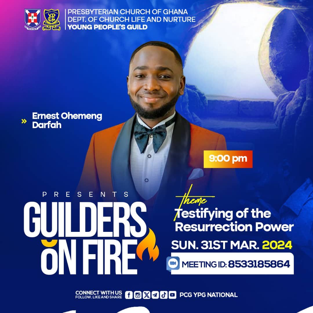 THE RESURRECTION EDITION 🔥🔥🔥 If the Spirit of him who raised Jesus from the dead dwells in you, he who raised Christ Jesus from the dead will also give life to your mortal bodies through his Spirit who dwells in you. (Romans 8:11) Join us tomorrow 🔥🔥🔥 #GuildersOnFire