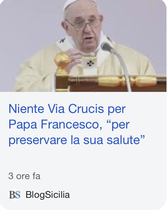 Ci sarebbe da ricordare al #Papa che il Suo diretto superiore, non ci pensò proprio a “preservare la sua salute”. Mai😎