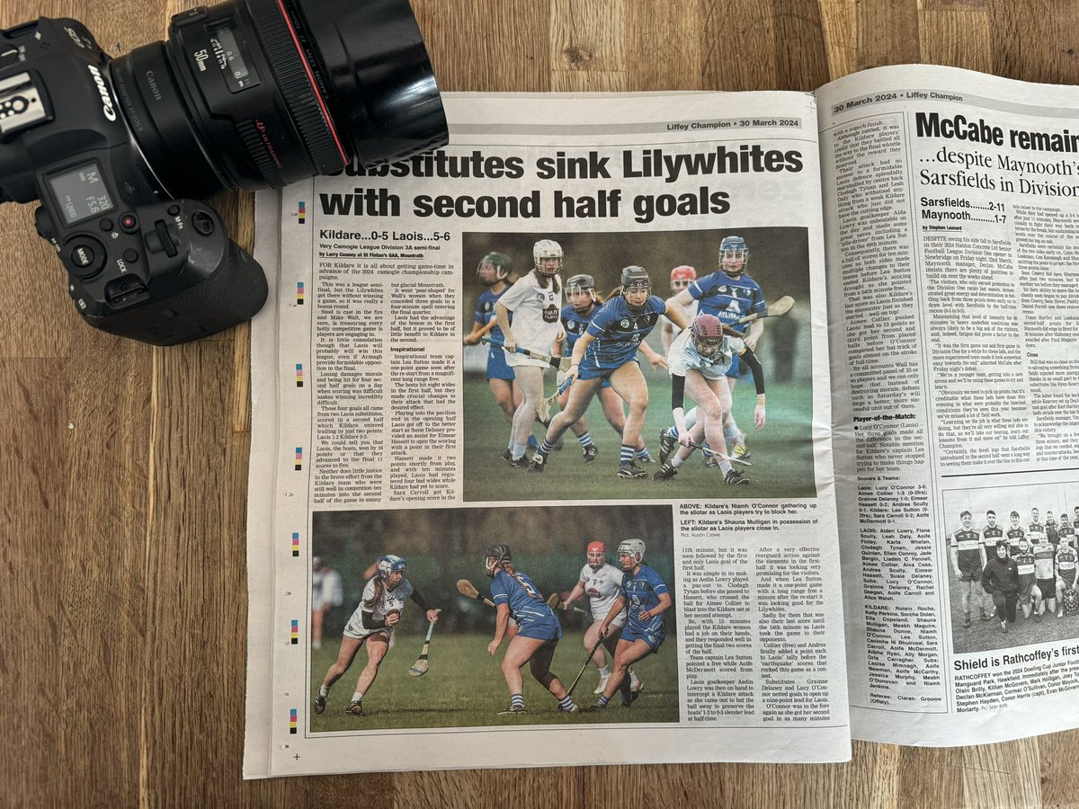A huge big thank you to @liffeychampion who in this weeks edition have two pages devoted to @kildarecamogie2024 available in all good newsagents These articles are a must read, If you would like to get involved come talk to us. Pro.kildare@camogie.ie Austin Crowe @bradyfamilyham