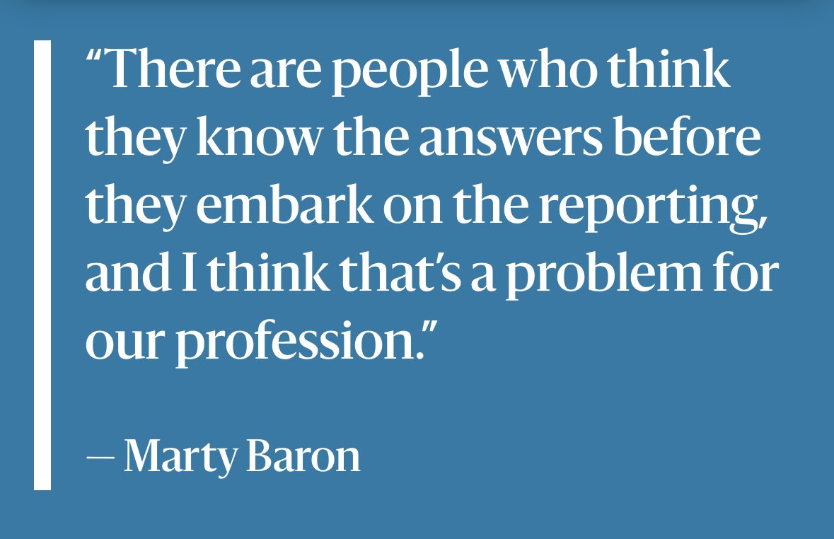 “Objectivity is not ‘on-the-one-hand and on-the-other-hand journalism,’ said Baron. But the perception that it is has prompted some in and outside the profession to argue that ‘moral clarity’ should replace objectivity as journalists’ goal.” news.harvard.edu/gazette/story/…