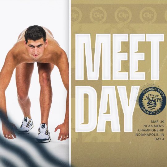 MEET DAY❕ NCAA MEN’S CHAMPIONSHIP Day 4️⃣ 📍: Indianapolis, IN ⏰: 10:00 a.m. 📺: espn.com/watch/roadbloc… 📊: swimmeetresults.tech/NCAA-Division-… #StingEm 🐝