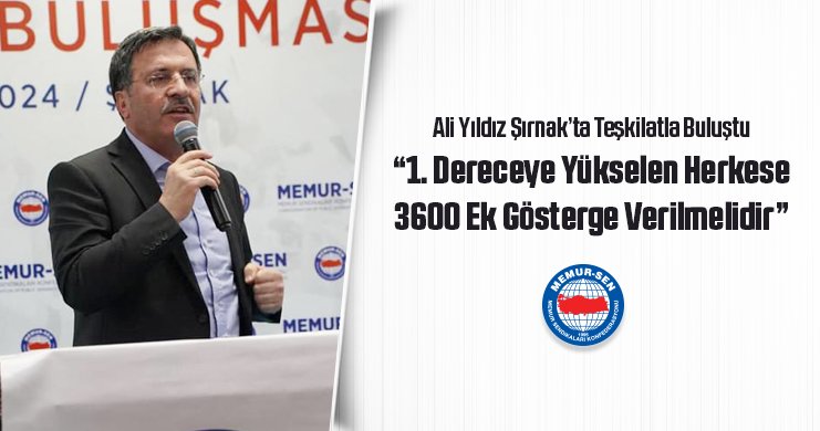 📌 Yıldız: “1. Dereceye Yükselen Herkese 3600 Ek Gösterge Verilmelidir' Genel Başkan Yardımcımız Ali Yıldız, Şırnak Teşkilat Buluşması’na katıldı. Programda toplu sözleşme kazanımlarını üyelere anlatan Yıldız ayrıca kamu görevlilerinin talep ve beklentilerini istişare etti.…