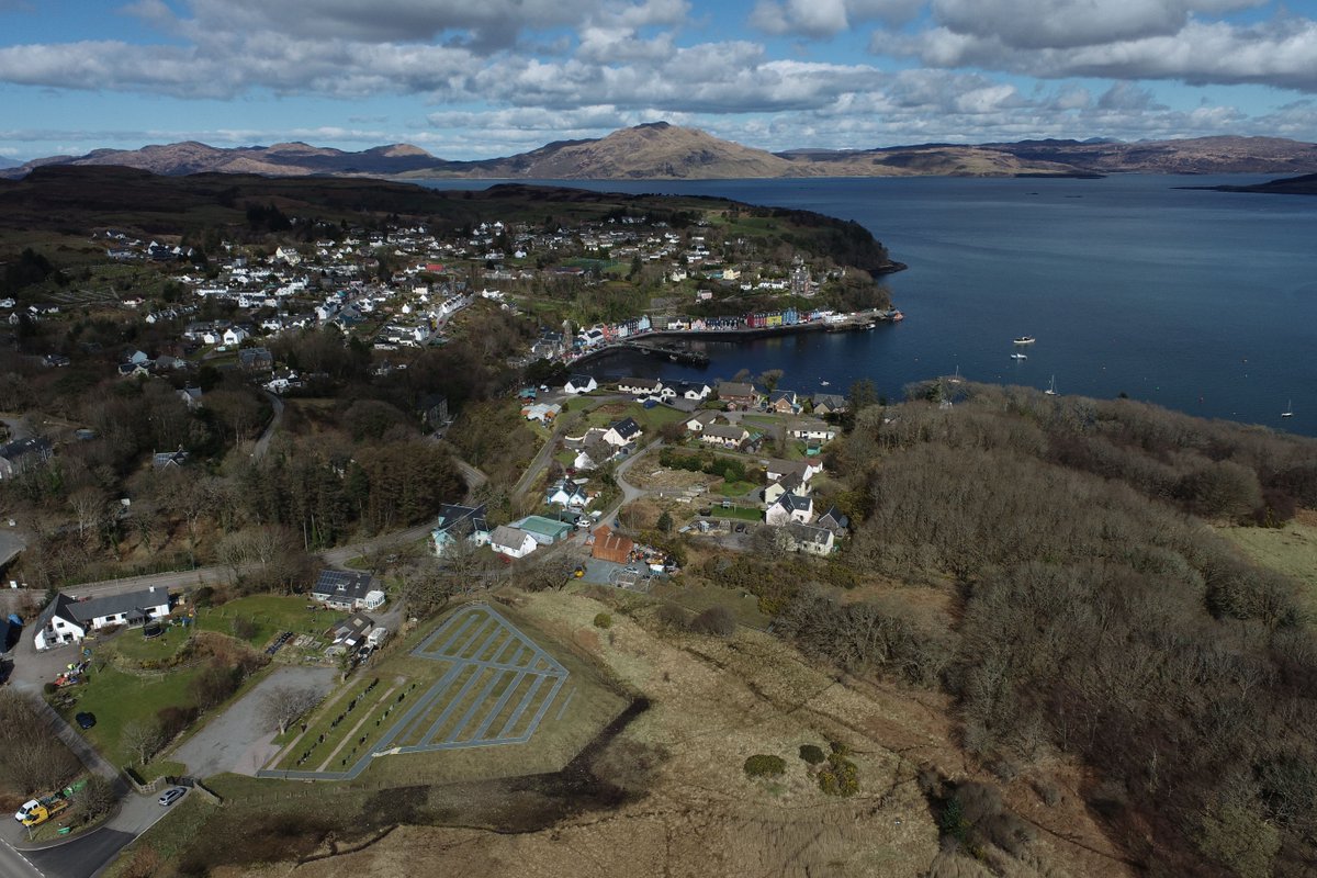 A bird’s eye view of the cemetery & the picturesque Tobermory Bay in all its glory with Ardnamurchan, the most Westerly point of Scotland in the background – thank you to Senior Engineer David McLaughlin for sending us this great shot.