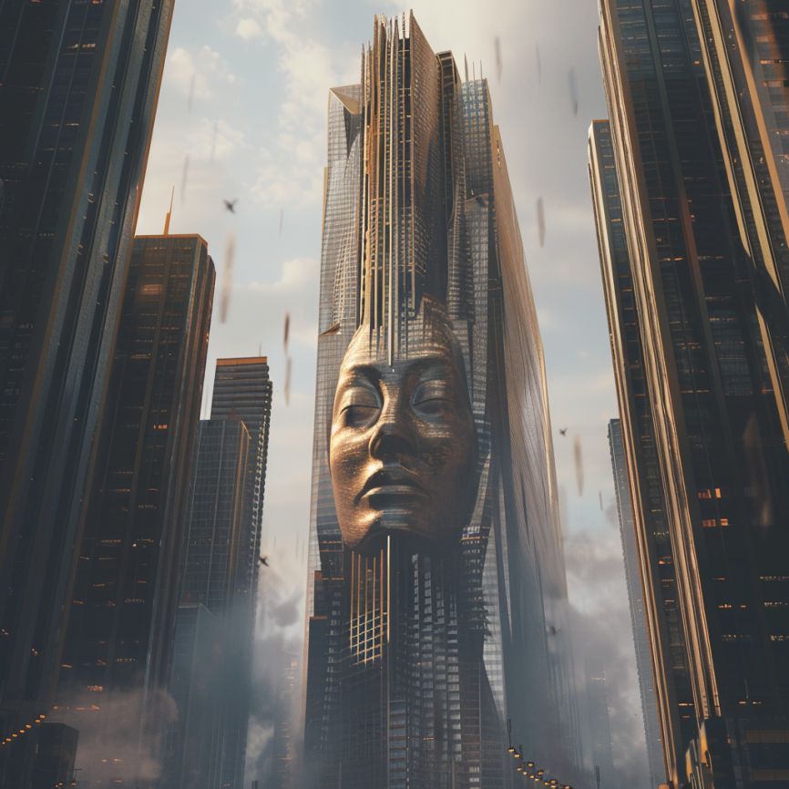 Towering aspirations, The Urban Griot Skyscraper, where stories of bronze ascend to meet the future. An African future, sculpted from the heart of tradition, seen first in the forge of our imagination. #ImagineTheFuture #AfricanFuture