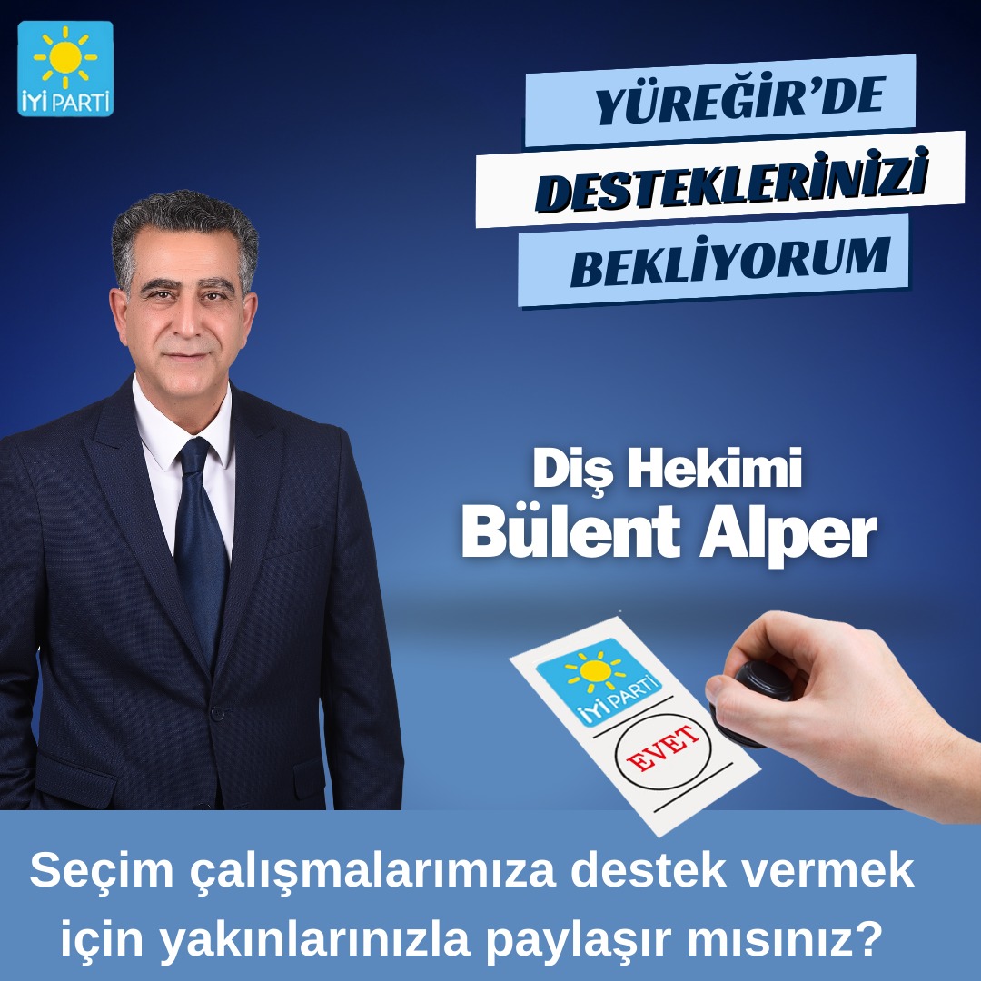 Yüreğir'in geleceği için Bülent ALPER <a href="/DtBulentalper/">Diş Hekimi Bülent Alper</a>